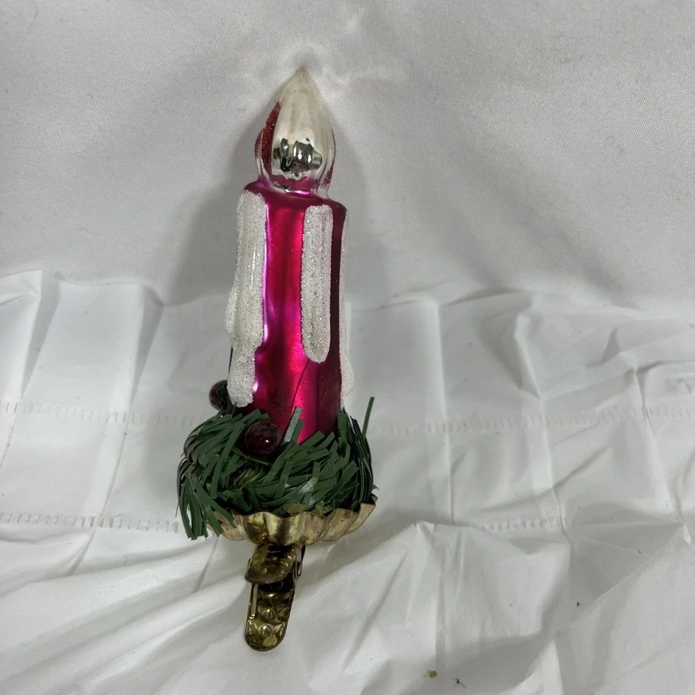 Purple And White‎ Clip-On Candle Ornament
